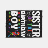 Couverture Polaire Soeur De L'Anniversaire Sensibilisation sur l'auti (Devant (Horizontal))