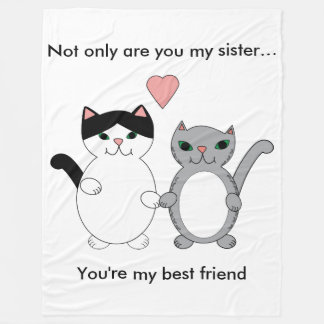 Couverture Polaire Soeur Meilleur Chats Ami Personnalisable