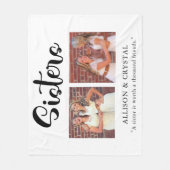 Couverture Polaire  Soeurs Calligraphie 2 Photo Collage Citation Cade (Devant)