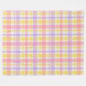 Couverture Polaire Soft and Cozy Pastel Plaid Pink Lavender Yellow (Devant (Horizontal))
