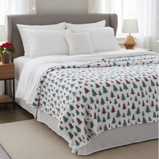 Couverture Polaire Soft Blanket with Pine Print - Warmth and Style