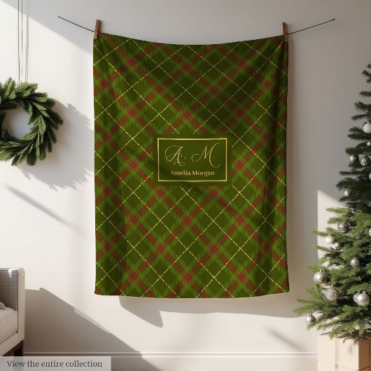 Couverture Polaire Soft Checkered Blanket Custom Name Fall Keepsake