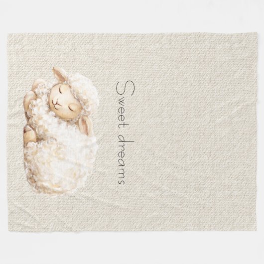 Couverture Polaire Soft Fluffy Sleeping Sheep (Devant (Horizontal))