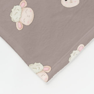 Couverture Polaire Soft Neutral Sheep Baby Blanket - Cute Nursery