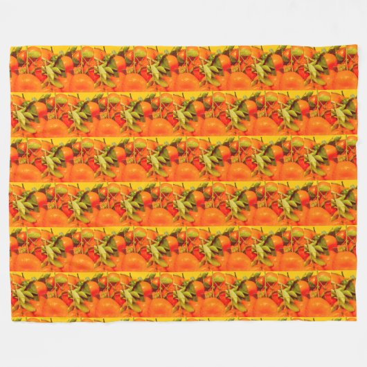 Couverture Polaire Soft Orange Fruit Aesthétique (Devant (Horizontal))