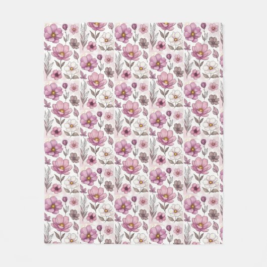 Couverture Polaire Soft Pastel Anemone Floral Collection (Devant)