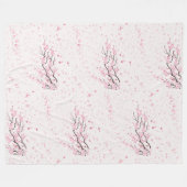 Couverture Polaire Soft Pink Cherry Blossom Floral Pattern Fleece  (Devant (Horizontal))