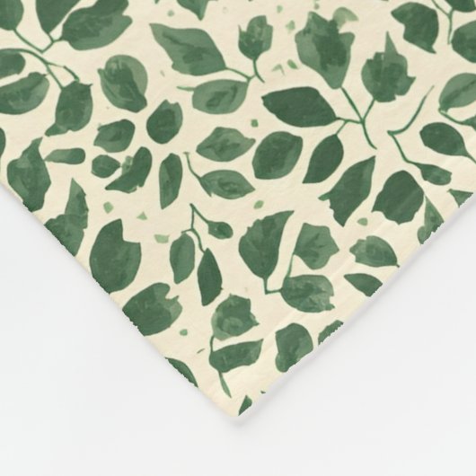 Couverture Polaire Soft Sage Green Botanical Leaf Foliage Pattern (Coin)