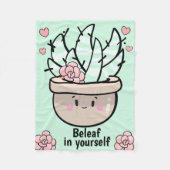 Couverture Polaire Soft Succulent BeLeaf in Yourself Encourager (Devant)