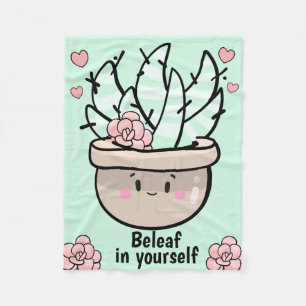 Couverture Polaire Soft Succulent BeLeaf in Yourself Encourager