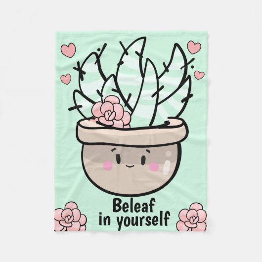 Couverture Polaire Soft Succulent BeLeaf in Yourself Encourager (Devant)
