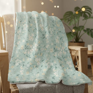 Couverture Polaire Soft Tiny Ditsy Floral Pattern in Pastel Colors