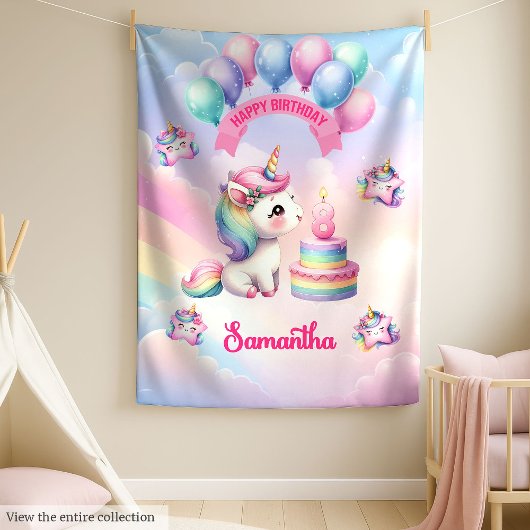 Couverture Polaire Soft Unicorn Blanket Pastel 8th Girl Birthday Cade