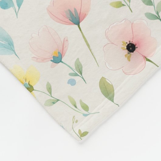 Couverture Polaire soft watercolor meadow blossoms (Coin)