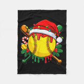 Couverture Polaire Softball Ball Santa Hat Christmas Softball Drip Xm (Devant)