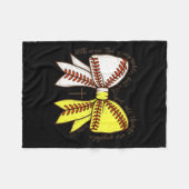 Couverture Polaire Softball Baseball Mom Bow Christian With Man This  (Devant (Horizontal))