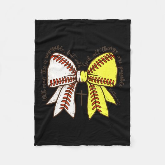Couverture Polaire Softball Baseball Mom Bow Christian With Man This  (Devant)