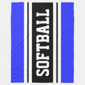 Couverture Polaire SOFTBALL Bleu Bleu Bleu Noir Blanc Stripes de cour (Devant)