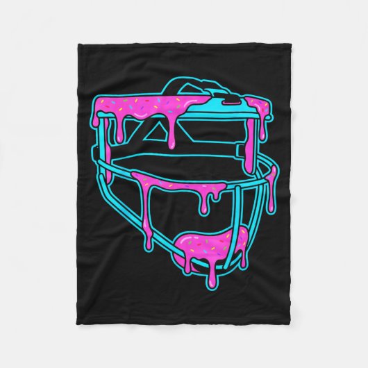 Couverture Polaire Softball Catcher Drip Ice Cream Mask Sprinkles Gam (Devant)