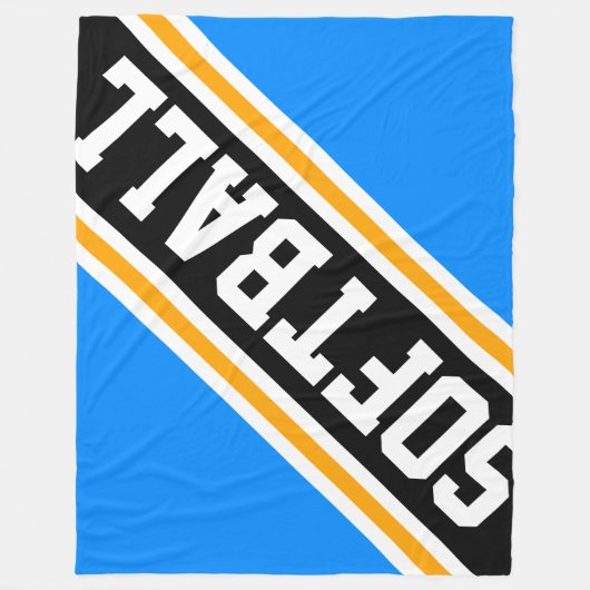 Couverture Polaire SOFTBALL Fun Cool Bleu Bleu Clair Black Racing Str (Devant)