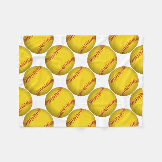 Couverture Polaire Softball jaune (Devant (Horizontal))