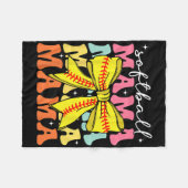 Couverture Polaire Softball Mama Coquette Bow Softball Mom Mothers Da (Devant (Horizontal))