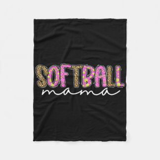 Couverture Polaire Softball Mama Mom Mother Girls Fastpitch 