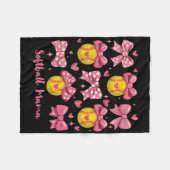 Couverture Polaire Softball Mama Softball Coquette Bow Softball Mom M (Devant (Horizontal))