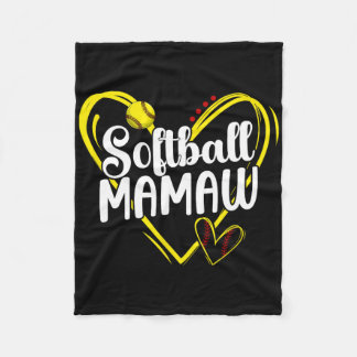 Couverture Polaire Softball Mamaw Heart Mamaw Of A Softball Player Ma