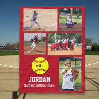 Softball personnalisé 5 Photo Collage Nom d'équipe