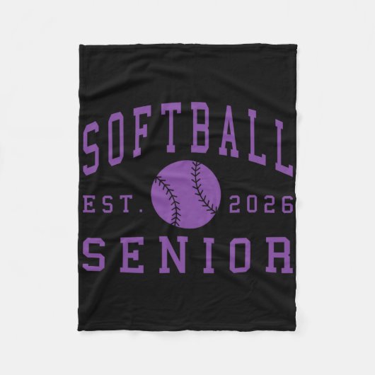 Couverture Polaire Softball Senior Night Softball Senior 2026 Graduat (Devant)