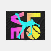 Couverture Polaire Softball Shirts For Girls Love (Devant (Horizontal))