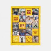 Couverture Polaire Softball Team Senior Night Custom Photo Yellow Red (Devant)