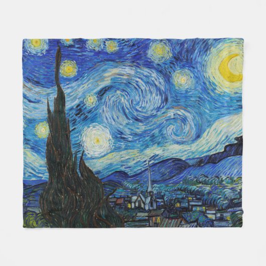 Couverture Polaire Soirée Van Gogh Starry. Impressionnisme art vintag (Devant (Horizontal))