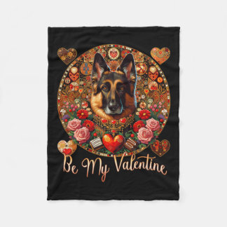 Couverture Polaire Sois ma Valentine Fleur de Chien Red Heart Day - A