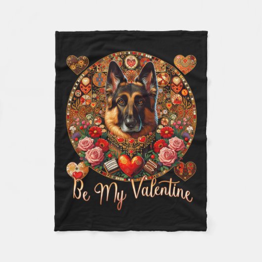 Couverture Polaire Sois ma Valentine Fleur de Chien Red Heart Day - A (Devant)