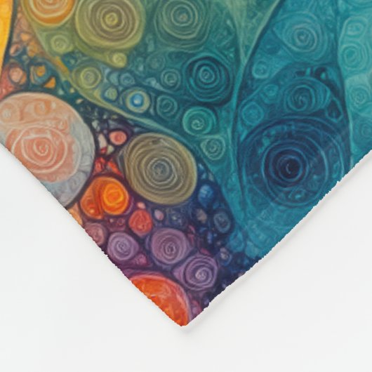 Couverture Polaire Solar Drift Vibrant Fractal Art Abstract Pattern (Coin)