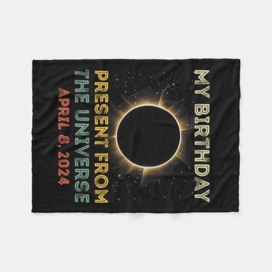 Couverture Polaire Solar Eclipse 2024 Anniversaire présent 4.8.24 Tot (Devant (Horizontal))