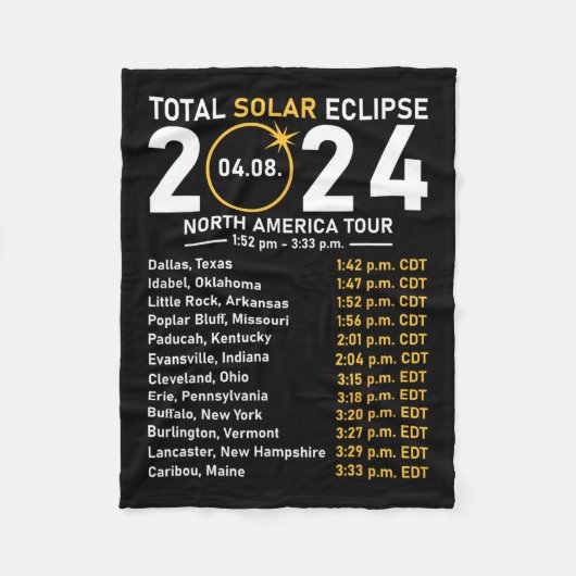 Couverture Polaire Solar Eclipse 2024 North America Tour State Totali (Devant)