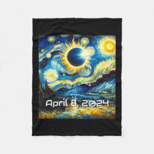 Couverture Polaire Solar Eclipse 2024 Starry Night Painting Van Gogh