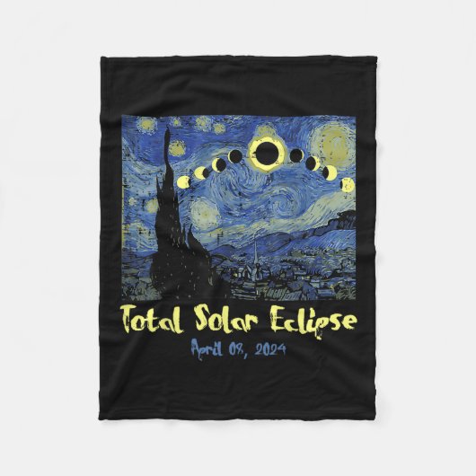 Couverture Polaire Solar Eclipse 2024 Totalité Avril 8 Hommes Femmes  (Devant)