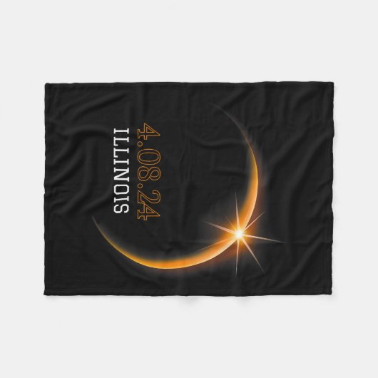 Couverture Polaire Solar Eclipse 2024 Totalité Illinois Printemps 4.0 (Devant (Horizontal))