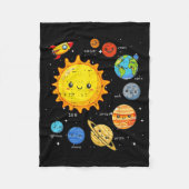 Couverture Polaire Solar System Sun Planets Rocket Space Galaxy Kids (Devant)