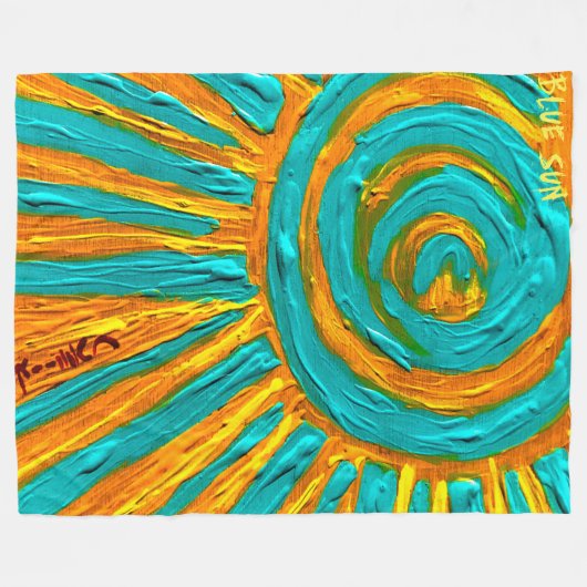 Couverture Polaire Soleil bleu (Devant (Horizontal))