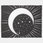Couverture Polaire Soleil céleste et étoiles (Devant (Horizontal))