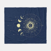 Couverture Polaire Soleil Céleste Phases de Lune Zodiaque (Devant (Horizontal))