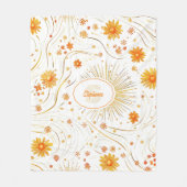 Couverture Polaire Soleil doré et rayons - avec étoile Abstraite (Devant)