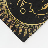 Couverture Polaire Soleil et Lune Noir et Or (Coin)