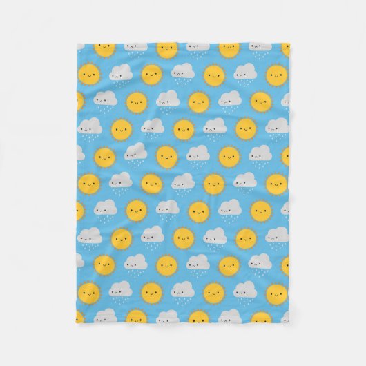 Couverture Polaire Soleil et pluie mignons (Devant)