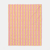 Couverture Polaire Soleil jaune orange sur bandes roses (Devant)